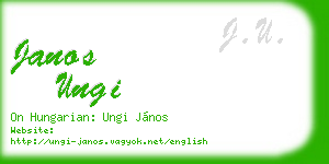 janos ungi business card